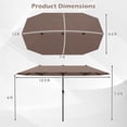 thumbnail image 3 of Gymax Parasol de Patio Double Face de 13 Pi, Grand Parasol d'Extérieur Format Jumeau, Café, 3 of 10
