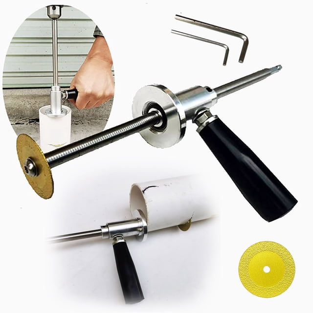 Cagogo à Moins de 5$ Coupe-Tuyau en PVC, Outil d'Installation d'Eau et d'Électricité, Coupe-Tuyau en PVC avec Profondeur Réglable, Outil de Plomberie Professionnel, Outil de Coupe en Acier Inoxydable