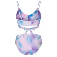 thumbnail image 4 of Flywake Women Criss Cross High Waisted String Floral Printed Print Bandage 2 Piece Bathing Suits, 4 of 9