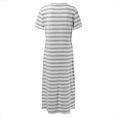 thumbnail image 5 of Kcodviy Robes Droites à Col en V pour Femmes Longueur Midi Ample Robe à Imprimé Rayé Robe Maxi à Col en V Robe en Lin pour Femmes Robe d'Été pour Femmes Robes d'Été, 5 of 5