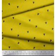 thumbnail image 3 of Soimoi Yellow Modal Satin Fabric Black Heart Print Fabric by the Yard 42 Inch Wide, 3 of 5