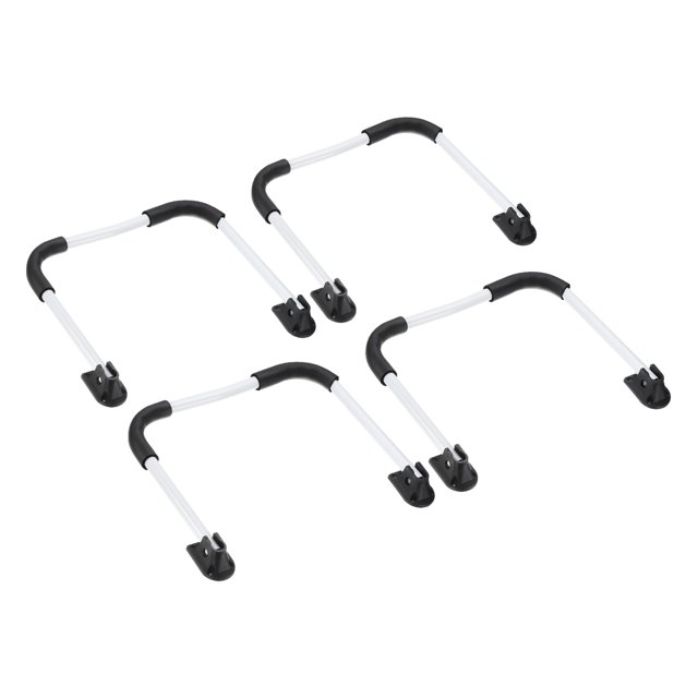 Unique Bargains Folding Table Legs 10.2' Height Anti Slip Coffee Table Leg Replacement, White Black 4 Pack