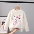 thumbnail image 2 of Chandail pour Bébé Fille Col Rond Manches Longues Imprimé Cœur Tricot Automne Hiver Chandail en Molleton Beige, 2 of 4