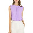 thumbnail image 2 of INSPIRE CHIC Women's Sleeveless Blouse Ruffled Pleated Wear-to-Work Chic Blouse M Lavender, 2 of 8