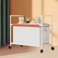 thumbnail image 4 of White Rolling Storage Cart On Wheels With Handle Large Capacity Organizer For Shoes Clothes Toys Reusable Pouches Drawer Design Movable Tote For Home Office U-956 White, 4 of 6