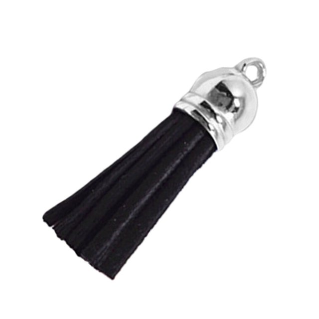 tredstone 28 Pieces Keychain Charms Creative Delicate Keyring Pendant Tassels Simple Handbag Decor Tassel Craft Decoration DIY Accessory Black