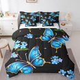 thumbnail image 1 of YST Ensemble de Douillette 7 Pcs pour Lit Simple avec Draps Butterfly, Ensemble de Literie Floral, Format Simple, 7 Unités, 1 of 5