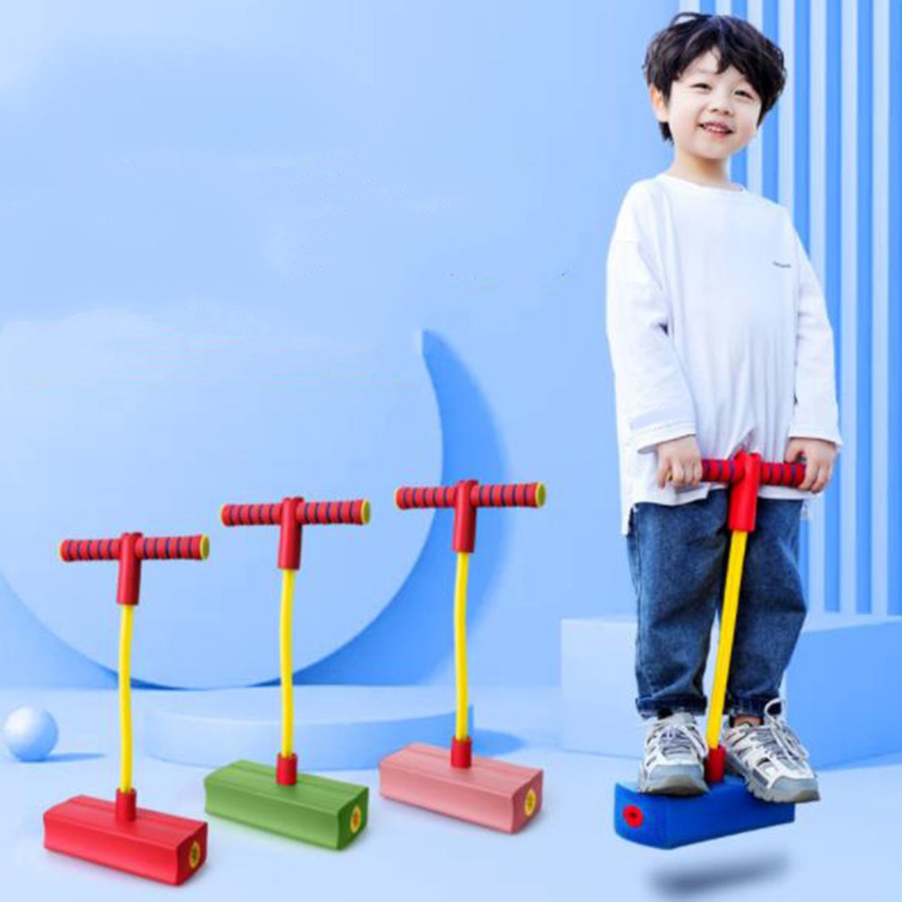 Kids Frog Jump Toys With Sound And Light Children Jump Bouncing Trampoline Bounce Stick Children's Toy