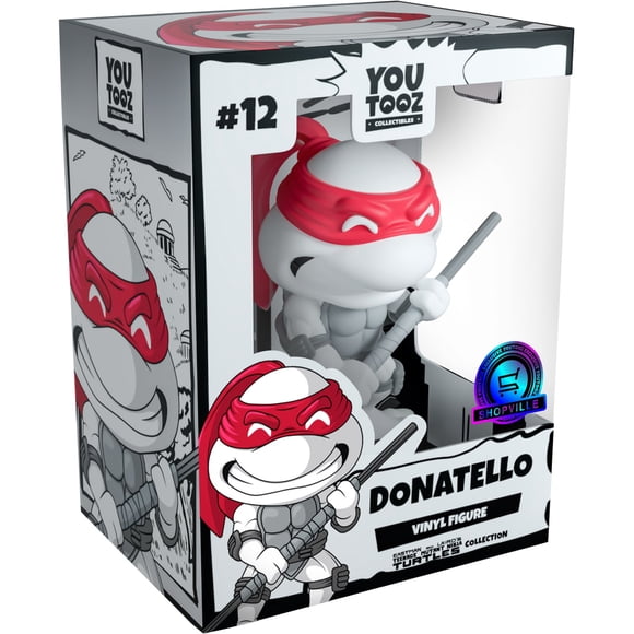 Youtooz x Shopville : Collection Teenage Mutant Ninja Turtles de Eastman et Laird - Donatello Figurine en Vinyle Noir et Blanc [Jouets, 15+]