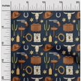 thumbnail image 2 of oneOone Tissu Polyester Spandex Bleu Sarcelle Tissu pour Robe de Cowboy Tissu Imprimé au Mètre 56 Pouces de Large, 2 of 5