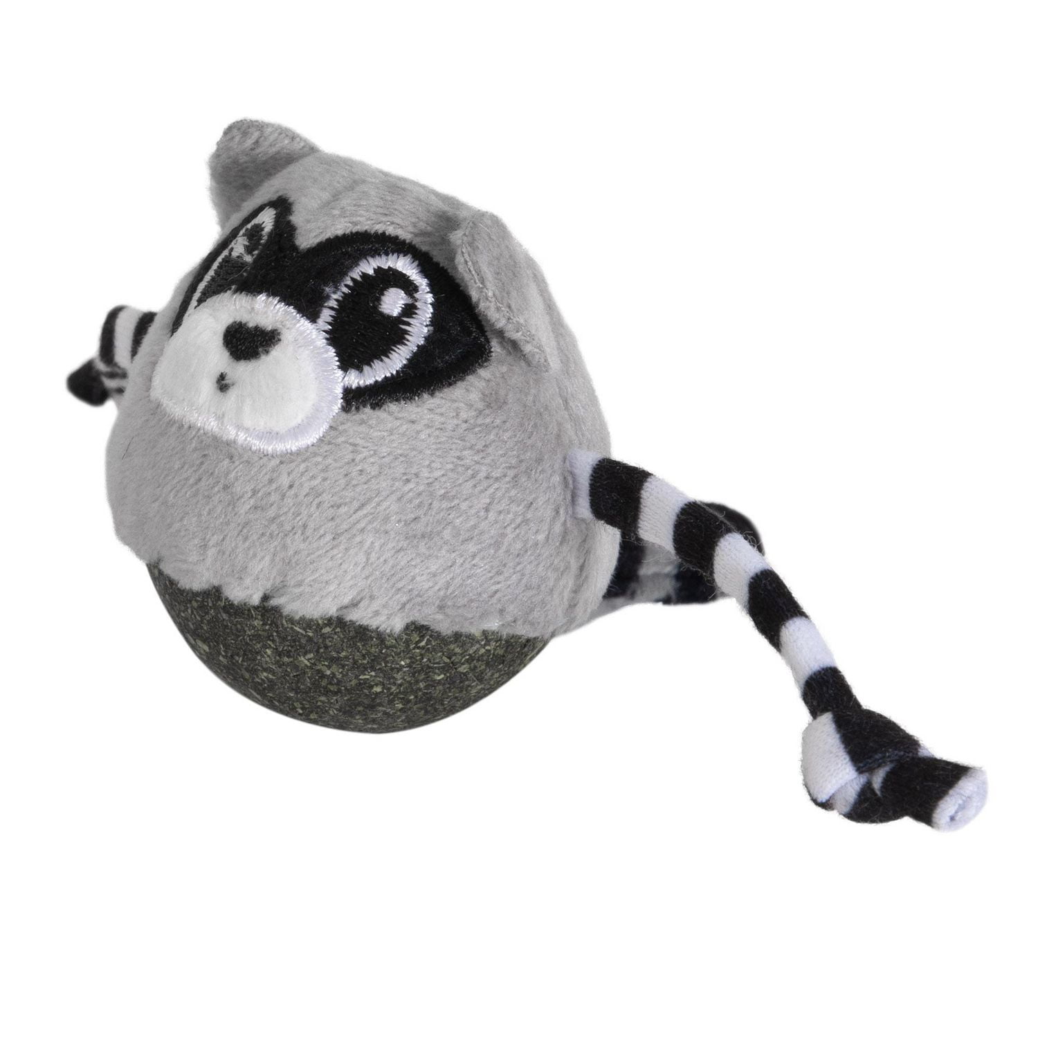 Quirky Kitty Rolly Raccoon Bobbler Herbe à Chat Compressée Jouet pour Chat Balle