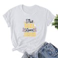 thumbnail image 1 of EGNMCR Shirts Chandails de Pâques pour Femmes Chandails Imprimé de Pâques Imprimé Manches Courtes Décontracté Ample Haut Manches Courtes Col Rond Haut/chemise T - pour Femmes, 1 of 3
