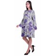 thumbnail image 3 of Moomaya Robe d'Été Fluide à Manches Longues Imprimée pour Femmes, Longueur Genou, Évasée, 3 of 6
