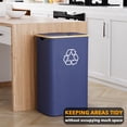 thumbnail image 2 of SpaceAid Recycling Bin for Kitchen 26 Gallon, 100L Recycle Bin with Lid and 2 Reusable Inner Bags, for Bottle Can Glass Plastic Stickers, Blue, 2 of 6
