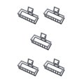 thumbnail image 2 of maskred Pinces de Mode Grand Style Simple à Portée de Main Style Simple Robuste Exquis Accessoires Barrettes pour Femmes Noir/rectangle 5Set, 2 of 6