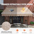 thumbnail image 2 of KFFKFF Auvent Rétractable Manuel, Auvent de Patio Extérieur 8 x 7 Pi Pare-Soleil Rétractable, Auvent de Porte de Patio et de Fenêtre en Polyester Résistant à l'Eau Abri Pare-Soleil, 2 of 9