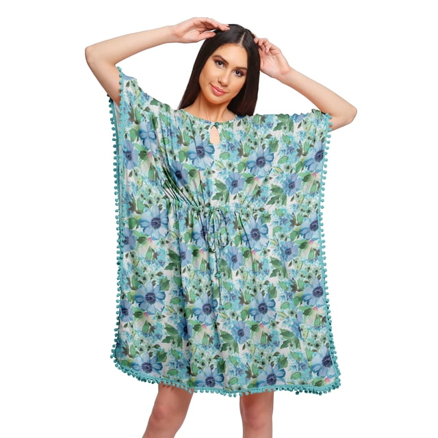 Moomaya Robe Caftan Imprimée de Couverture de Bikini Robes Caftan pour Femmes Grande Taille
