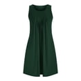 thumbnail image 4 of Dvkptbk Robe d'Été de Plage pour Femme 2024 Décontractée à Col Rond à Manches Courtes Robe Débardeur Mini Robes Fluide à Volants Boho Robe Soleil avec Poches P-2TG, 4 of 7
