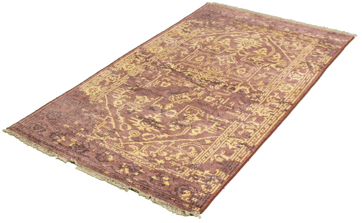 ECARPETGALLERY 4'7" x 7'11" Bordered Jules Oushak Hand-knotted Area Rug for Living Room, Dining Room and Bedroom in Red