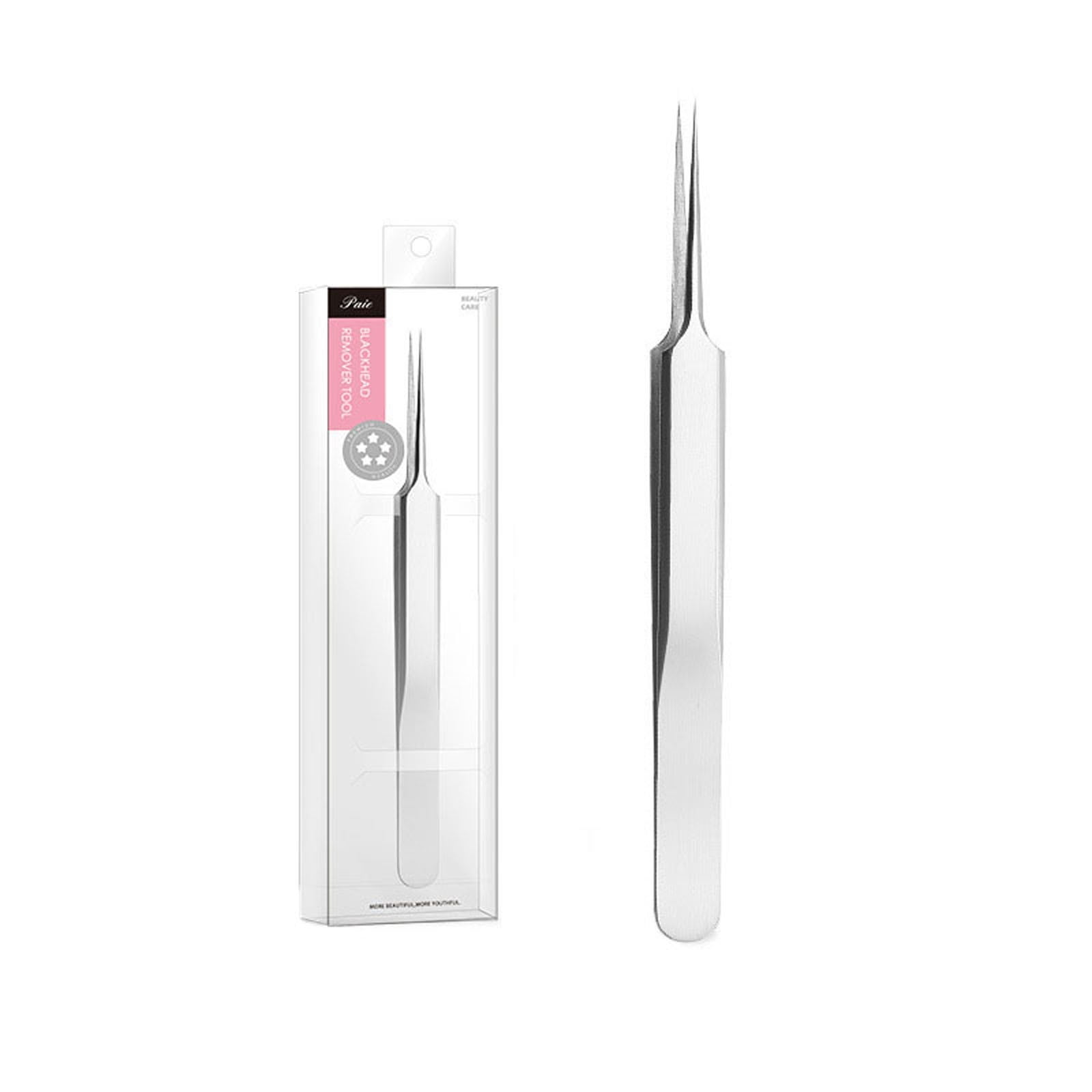 EGNMCR Closed Needle Set Cell Clamp Black Head Clamp Tweezers Squeezing Tool Acne Needle
