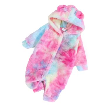 TBWNWG Kids Overalls Girls,Fall/Winter 2024 Baby Girls Cute Rainbow Color Hooded Door Opening Long Sleeve Toddler Girl Summer Clothes Size 18-24 Months