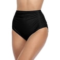 thumbnail image 1 of Womens High Waisted Bikini Bottom Ruched Side Swim Shorts Tankini Briefs, 1 of 6