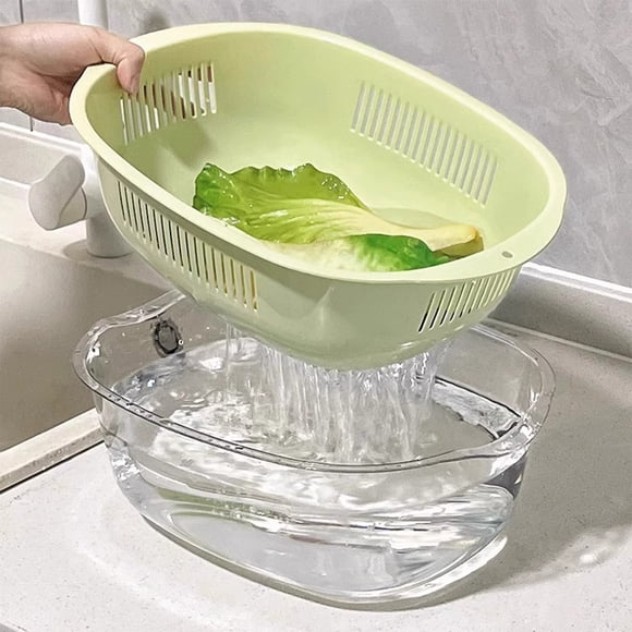 Multi Functional Fruit and Vegetable Washing Basket with Strainer | Colander for Kitchennk with Drainer | Food Catcher and Rinser Bowl for Salad Making | Collapsible Produce Cleaner for Home Use |