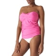 thumbnail image 1 of RELLECIGA Women's Ruched Bandeau Tankini Top Swimsuits, 1 of 6