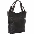 thumbnail image 1 of Sharo Classic Leather Soft Leather Black Hobo Tote Handbag, 1 of 6