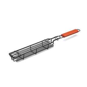 Camping BBQ Basket Charcoal Grill Outdoor BBQ Tools Picnic Portable Wooden Handle Barbecue Accessories