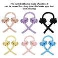thumbnail image 2 of kurtrusly Hair Curling Rod Ribbon Heatless Foam Hair Roller Clip Reusable Portable Wrap Headband, Coffee, 2 of 7