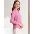 thumbnail image 4 of INSPIRE CHIC Blouse à Boutons pour Femmes à Col Montant avec Goutte d'Eau, Dos Plissé, 4 of 6