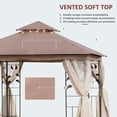 thumbnail image 4 of Outsunny 10' x 10' Patio Gazebo, Outdoor Gazebo Canopy, Brown, 4 of 10