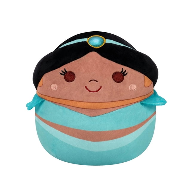 Squishmallows Princesse Disney Jasmine Peluche de 8 Pouces Présentant un design Doux et Arrondi avec des Traits du Visage Brodés, Tenue signature Sarcelle de Jasmine, et un Bandeau Assorti avec un Détail de Bijou. Fabriquée en Matériau Ultra Doux, Cette Peluche de 8 Pouces Est Parfaite pour Se Blottir, Offrir Ou Collectionner. Idéale pour les fans de Disney et Squishmallows.