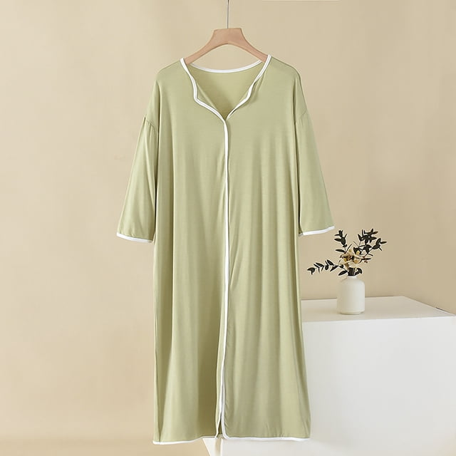 Sakmal Moomoo Chemises de Nuit Femmes Confortables Grande Taille Robe de Pyjama Manches Courtes Vert Chemises de Nuit pour Femmes