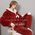 thumbnail image 2 of kurtrusly Pyjama en Molleton de Corail Doux et Confortable pour les Femmes à Réchauffer l'Hiver Durable Pyjama en Velours Chaud Set Gris M, 2 of 6