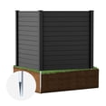 thumbnail image 1 of Costway Outdoor PVC Privacy Panels 2-Pack Picket Fence with 3 Cuspidal Foot Stakes Black, 1 of 8