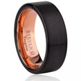 thumbnail image 1 of Bague Intérieure et Verticale Noire Polie Plaquée Or Rose Finition Brossée, 1 of 2