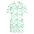thumbnail image 2 of Jamicy Pyjamas Mignons pour Femmes Mode Décontractée Imprimé Manches Courtes Haut à Col avec Shorts Ensemble de Pyjama Confortable pour la Maison, 2 of 3