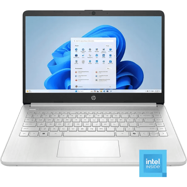 HP 14" Laptop, Intel Processor N150, 16GB Memory 128GB UFS, Microsoft Copilot, Windows 11 Home in S Mode, Wi-Fi 6, Lightweight, Bluetooth, HDMI, Silver