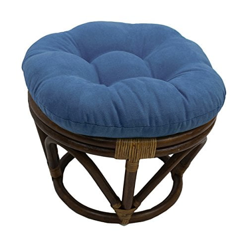 Blazing Needles 93301-18IN-MS-SB Coussin de Repose-Pieds Rond Uni en Microsuède Capitonné de 18 Pouces - Brun Selle