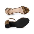 thumbnail image 4 of Allegra K Chaussures pour Femmes à Bride Cheville Talon Bloc Boucle Sandales à Bout Ouvert Léopard 7.5, 4 of 7