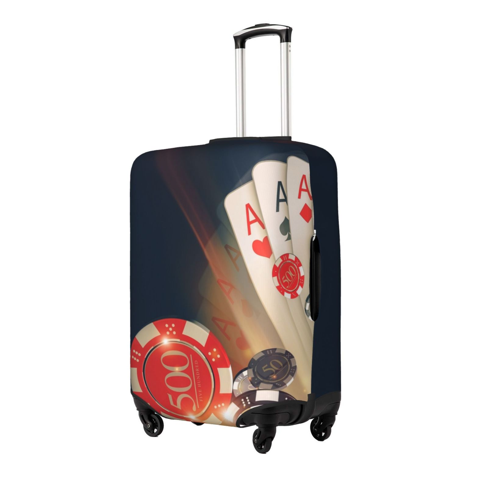 KLL Housse de Valise Anti-Poussière Imprimée Chips de Poker pour 18-32 Pouces-Petit