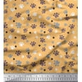 thumbnail image 1 of Soimoi Orange Moss Georgette Fabric Paw Dog Print Sewing Fabric Yard 42 Inch Wide, 1 of 3