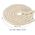 thumbnail image 2 of Unique Bargains 39 Feet Tug of War Rope for Adults Teen 3-Strand Natural Twisted Cotton Rope with Flag Beige, 2 of 7