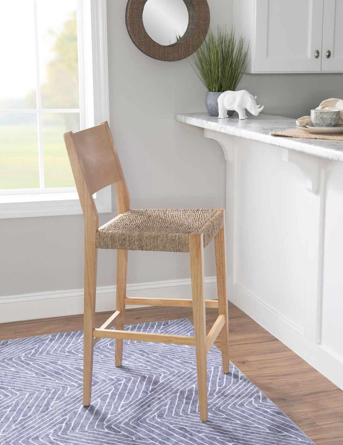 Tabouret de bar Parisi, Naturel (Lot de 2)
