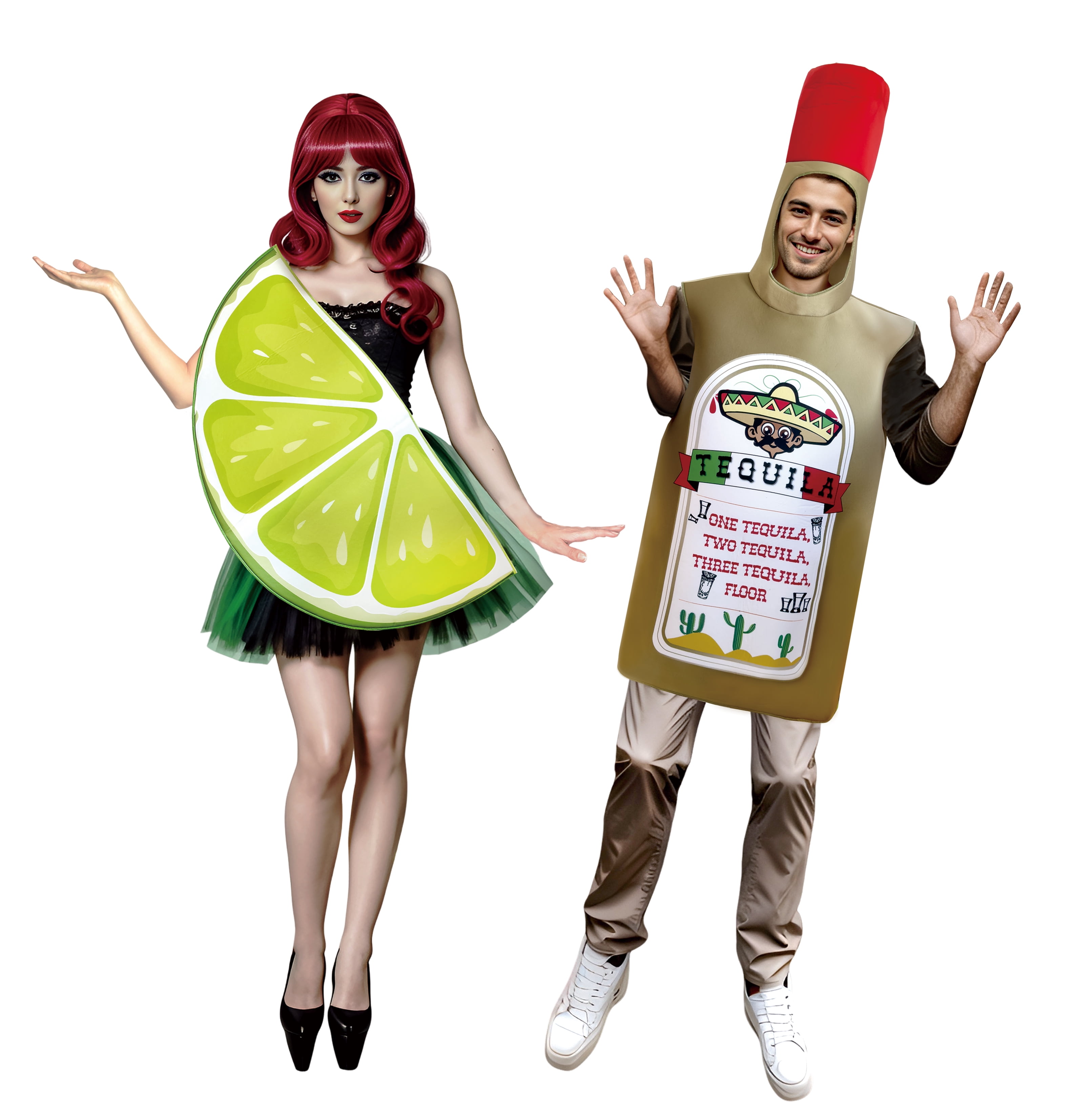 Partyholic costumes tequila et lime pour adultes, taille unique