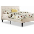 thumbnail image 1 of Zinus Ibidun Button Tufted Upholstered Platform Bed Frame with Headboard, 1 of 6
