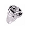 thumbnail image 3 of RYLOS Men's Rings 14K White Gold Ring Designer Patriotic Eagle USA Ring With Diamonds and Black Onyx Rings For Men Size 9, 3 of 6