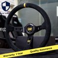 thumbnail image 2 of OMP 350mm 14' Suede Leather Black Deep Tapered Racing Sports Steering Wheel -, 2 of 4